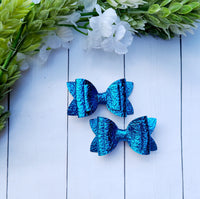 Blue Textured Pigtail Set