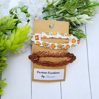 Pumpkin Spice Scallop Clip Set