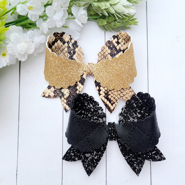 Black & Snake Double Sided Bows