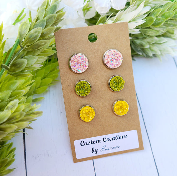 Dusty Rose, Olive & Mustard Earring Set