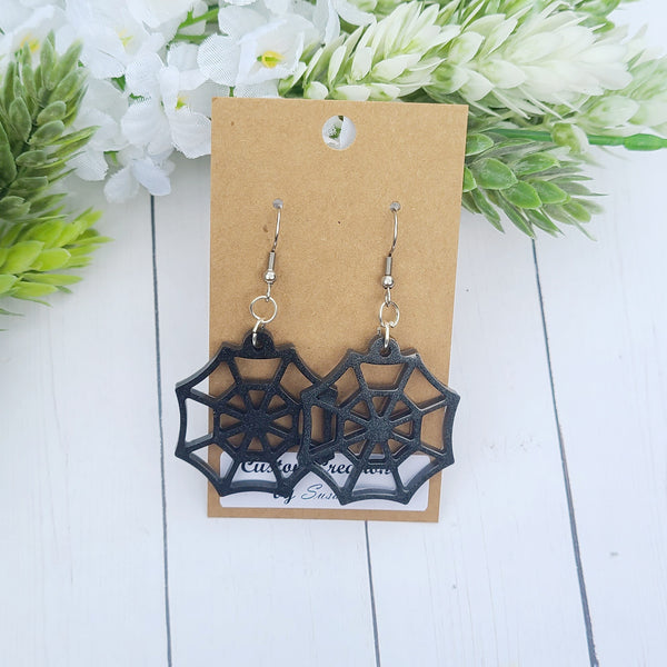 Spider Web Resin Earrings