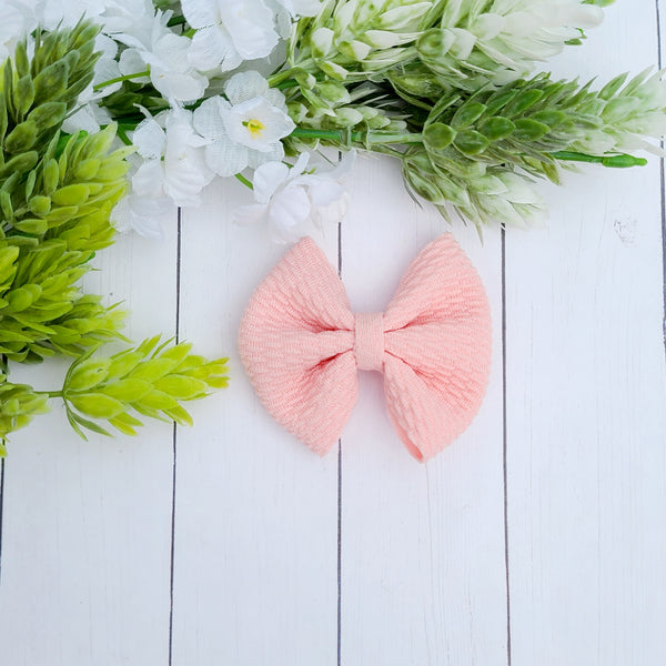 Baby Pink Piggie Fabric Bow