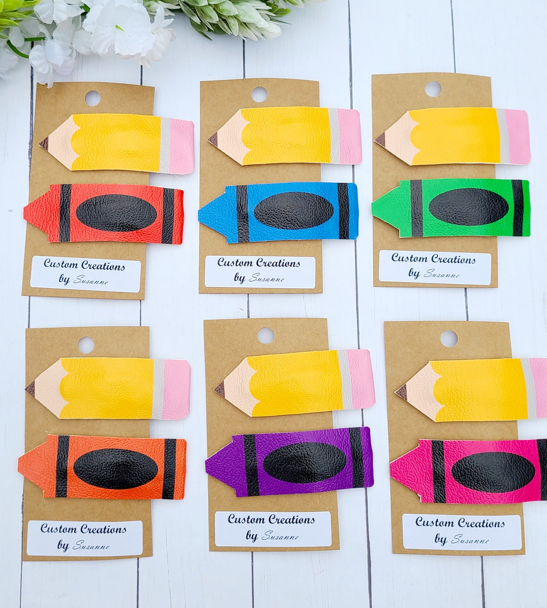 Pencil & Crayon Clip Sets – Custom Creations by Susanne