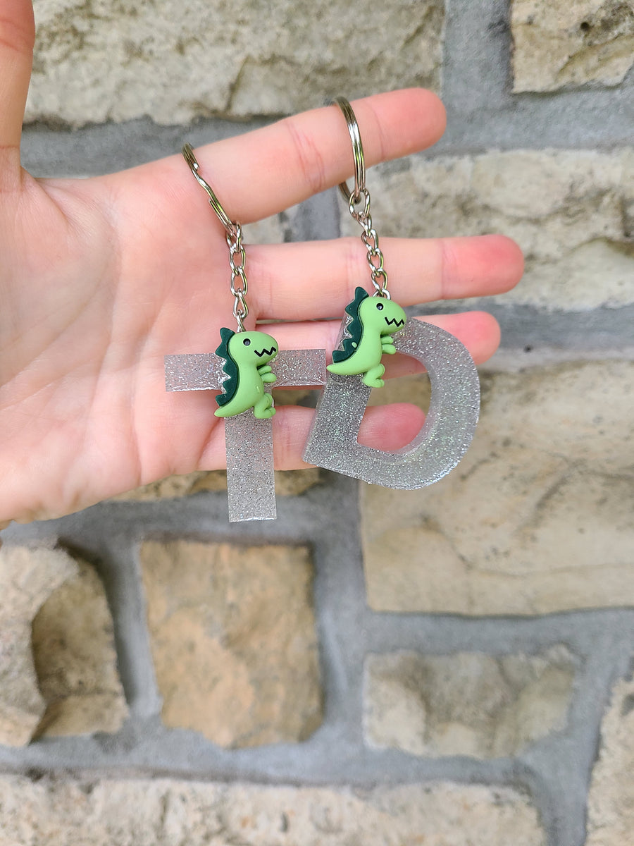 Dinosaur Letter Keychain – Custom Creations by Susanne