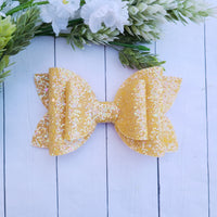 Mustard Glitter Big Bow