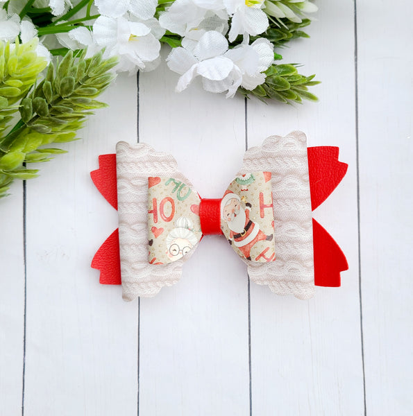 Santa Sweater Scallop Bow