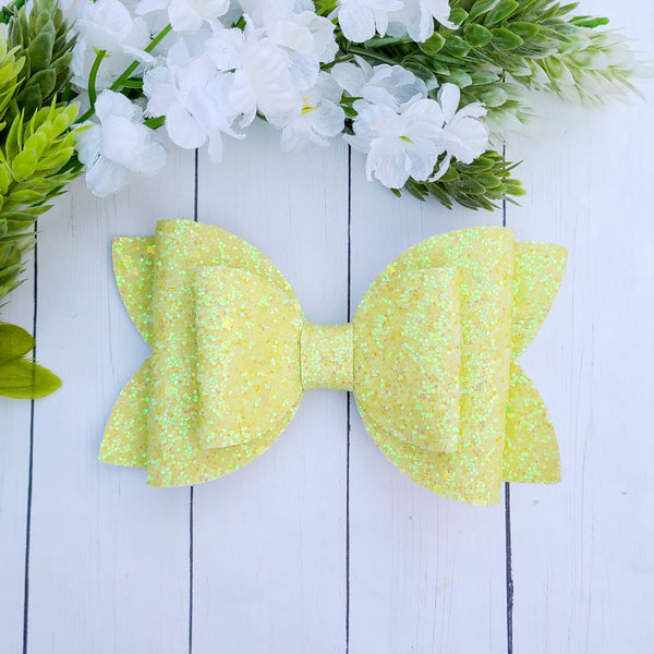 Yellow Glitter Big Bow