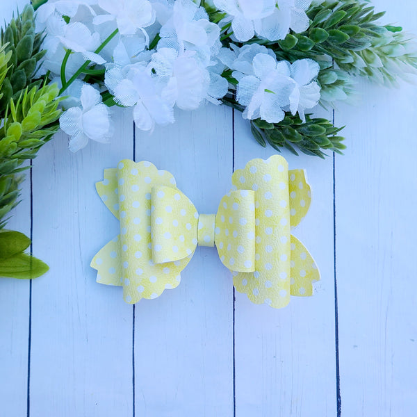 Yellow Dot Scallop Bow