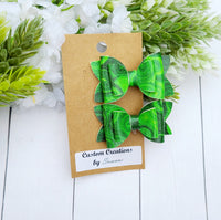 Green Swirl Pigtail Set