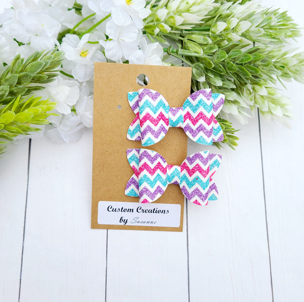 Girly Chevron Pigtail Set