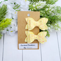 Yellow Confetti Pigtail Set