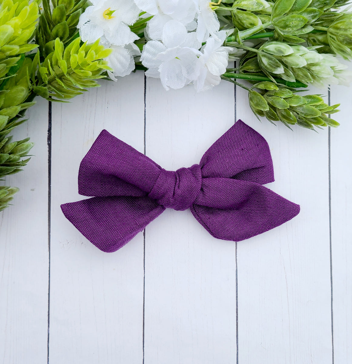 Purple Linen Bow – Custom Creations by Susanne
