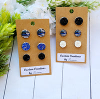 Thin Blue Line Earring Set