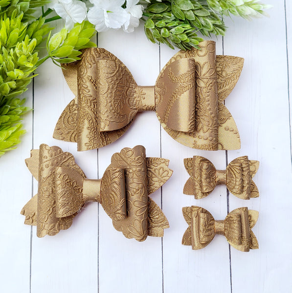 Textured Gold Bows