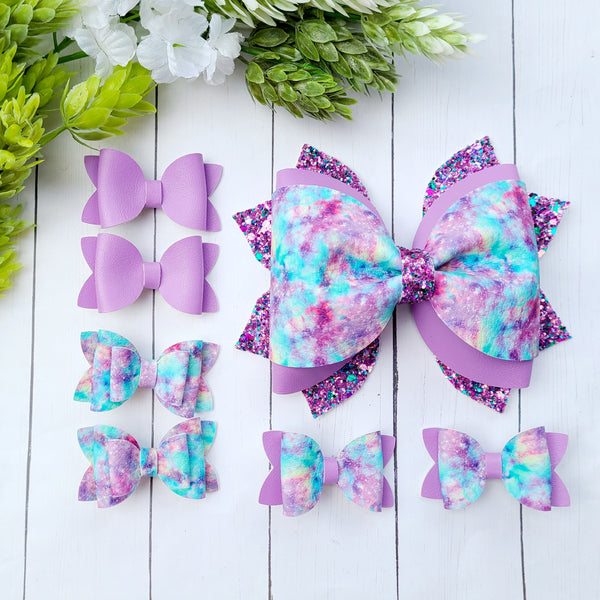 Purple & Blue Tie Dye Bows