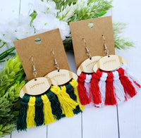 Football Tassle Earrings