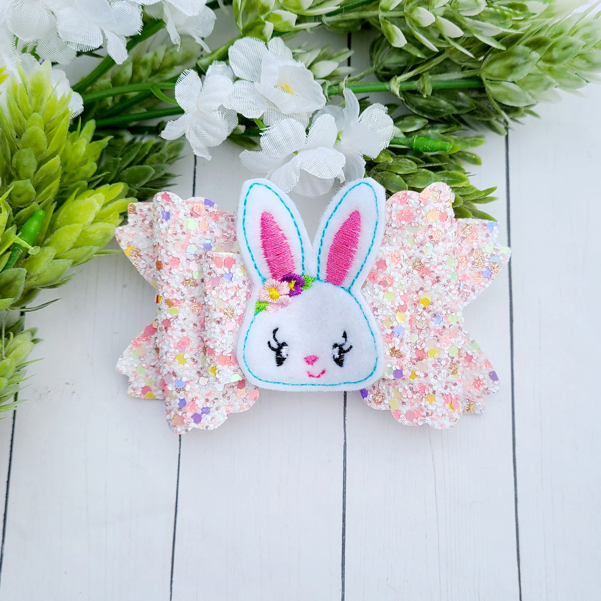 Pastel Easter Bunny Bow – Custom Creations by Susanne