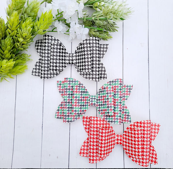 Christmas Houndstooth Bows