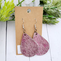 Pink Cowhide Earrings