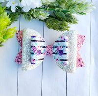 Purple & Pink Floral Stipes