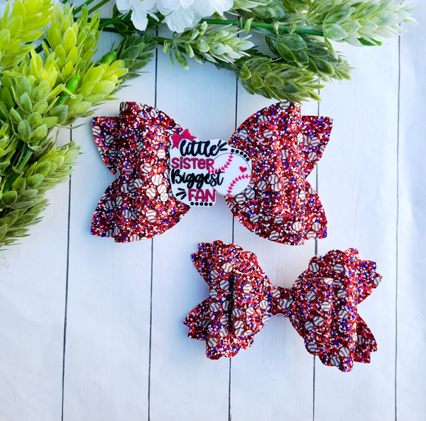 Baseball Glitter Bows